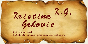 Kristina Grković vizit kartica